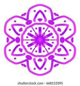 Mandala. Vector illustration. Ethnic Circle Ornament. Purple color. for coloring book, greeting card, invitation, tattoo.