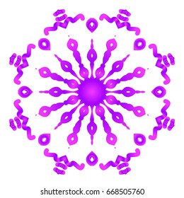 Mandala. Vector illustration. Ethnic Circle Ornament. Purple color. for coloring book, greeting card, invitation, tattoo.
