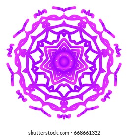 Mandala. Vector illustration. Ethnic Circle Ornament. Purple color. for coloring book, greeting card, invitation, tattoo.