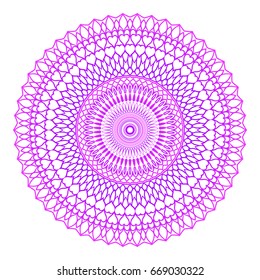 Mandala. Vector illustration. Ethnic Circle Ornament. Purple color. for coloring book, greeting card, invitation, tattoo.