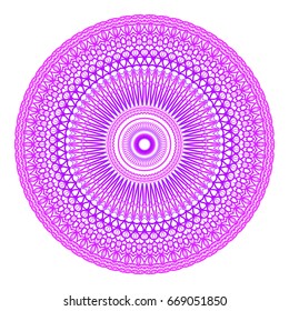 Mandala. Vector illustration. Ethnic Circle Ornament. Purple color. for coloring book, greeting card, invitation, tattoo.