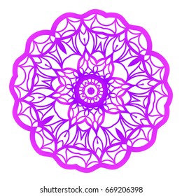 Mandala. Vector illustration. Ethnic Circle Ornament. Purple color. for coloring book, greeting card, invitation, tattoo.