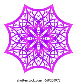 Mandala. Vector illustration. Ethnic Circle Ornament. Purple color. for coloring book, greeting card, invitation, tattoo.