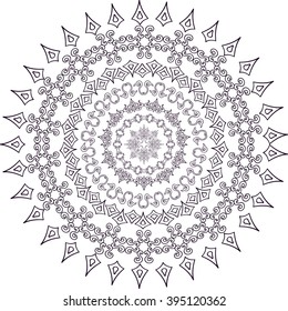 Mandala. Vector illustration with ethnic decorative elements. Hand drawn background. Islam, Arabic, Indianmotifs. 
