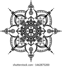mandala vector illustration. Hand drawn illustration
