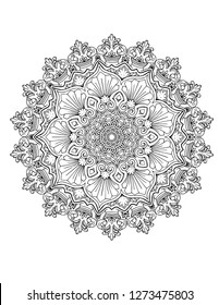 Mandala vector illustration isolated on white background. Enical illustration of oriental mandalas. Floral ornament for coloring for adults