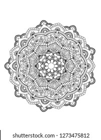 Mandala vector illustration isolated on white background. Enical illustration of oriental mandalas. Floral ornament for coloring for adults