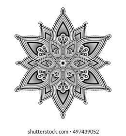 Mandala, a vector illustration of meditation mandala as a flower shape