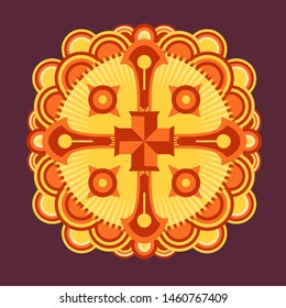 mandala vector illustration , Orange -yellow