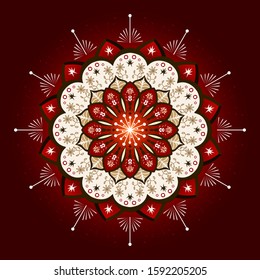 mandala vector illustration red background