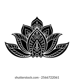 Mandala vector Illustration. Round Ornament Pattern Circular pattern in form of mandala for Henna, Mehndi, tattoo, decoration. Decorative ornament in ethnic oriental style. Coloring book page.