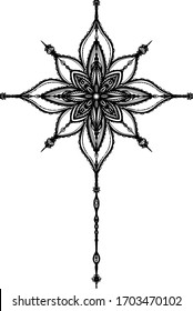 Mandala  Vector illustration. Trendy style design yoga, tatto