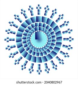 Mandala vector. Illustration tribal gradation blue box