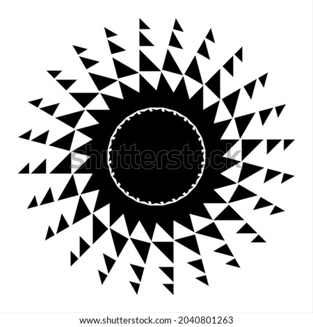 Mandala vector. Illustration tribal right triangle black