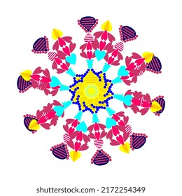 mandala vector illustration with various ornaments, perfect for, background, template, poster, advertisement, etc