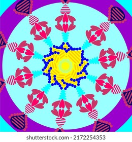 ilustración de vector mandala con varios ornamentos, perfecto para, fondo, plantilla, afiche, publicidad, etc