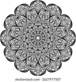 Mandala. vector illustration. Vintage decorative elements. Islam, Arabic, Indian, moroccan,spain, turkish, pakistan.Coloring book page, Round element of ornament.