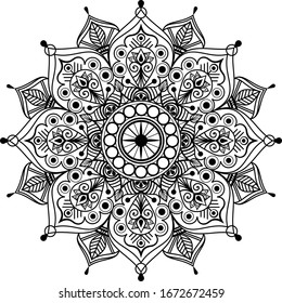 Mandala vector. India. Geometry. Ornament. Decoration. Tattoo