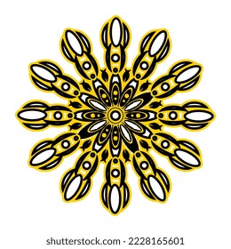 mandala vector with interesting pattern, perfect for screen printing, icon, mascot, ornament, poster, design, template, etc