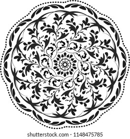 Mandala vector isolated on white. Vector hand drawn circular decorative element.