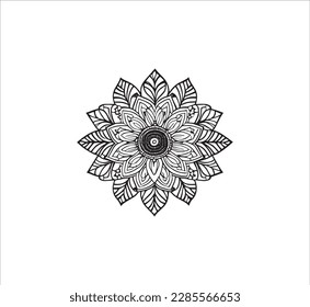 A mandala vector line art for coloring page