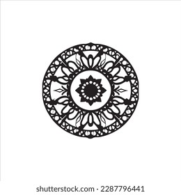 Imagen de línea vectorial de Mandala para página de coloreado.