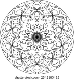 Diseño de la cubierta del cojín del arte de la línea de Vector de mandala