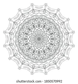 Mandala-Vektor. Illustration der Linie.