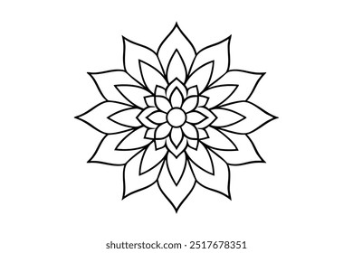 Ilustración de arte de línea de Vector de mandala