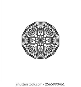 Mandala Vector Line Art Pattern Design.