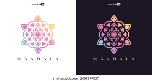 mandala vector logo design icon illustration