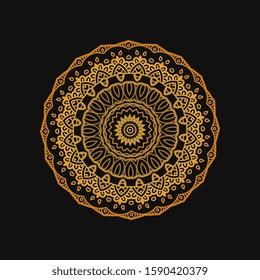 Mandala vector logo/icon illustration. Mehendi, tattoo, decoration. Decorative ornament in ethnic oriental style. Coloring book page.