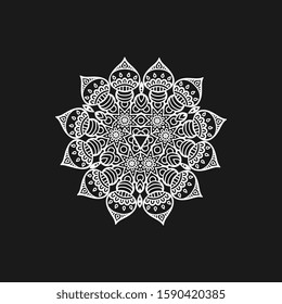 Mandala vector logo/icon illustration. Mehendi, tattoo, decoration. Decorative ornament in ethnic oriental style. Coloring book page.