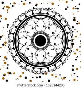 Mandala in vector on an abstract background.