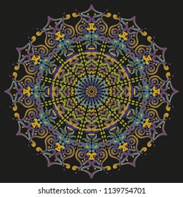 mandala vector on black