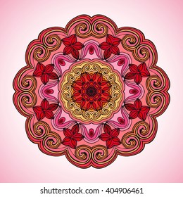 Mandala. Vector ornament, colorful round decorative element for your design
