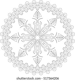 Mandala vector ornament stylized for coloring books