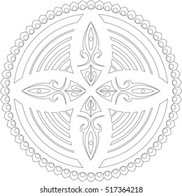 Mandala vector ornament stylized for coloring books