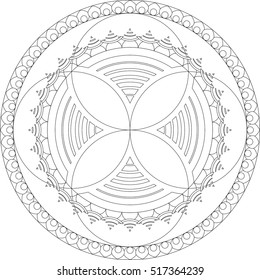Mandala vector ornament stylized for coloring books