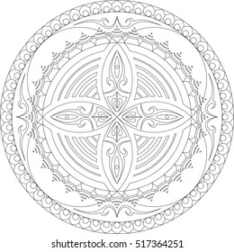 Mandala vector ornament stylized for coloring books