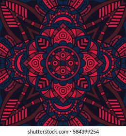 Mandala vector ornament. Vintage decorative elements. Hand drawn oriental background. Tribal motifs.