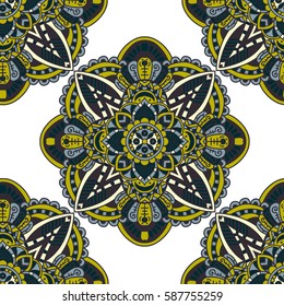 Mandala vector ornament. Vintage decorative elements. Hand drawn oriental background. Tribal motifs.