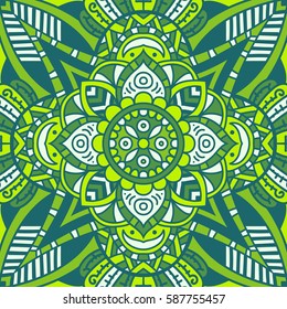 Mandala vector ornament. Vintage decorative elements. Hand drawn oriental background. Tribal motifs.