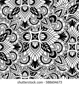 Mandala vector ornament. Vintage decorative elements. Hand drawn oriental background. Tribal motifs.