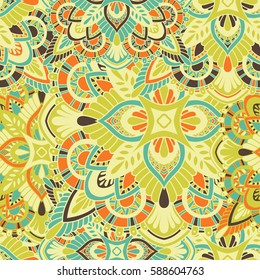 Mandala vector ornament. Vintage decorative elements. Hand drawn oriental background. Tribal motifs.