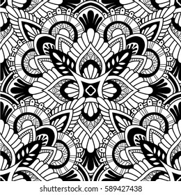 Mandala vector ornament. Vintage decorative elements. Hand drawn oriental background. Tribal motifs.