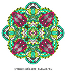 Mandala vector ornament. Vintage decorative elements. Hand drawn oriental background. Tribal motifs.