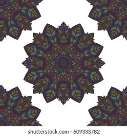 Mandala vector ornament. Vintage decorative elements. Hand drawn oriental background. Tribal motifs.
