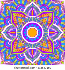 Mandala vector ornament. Vintage decorative elements. Hand drawn oriental illustration. Tribal motifs.