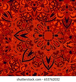 Mandala vector ornament. Vintage decorative elements. Hand drawn oriental background. Tribal motifs.